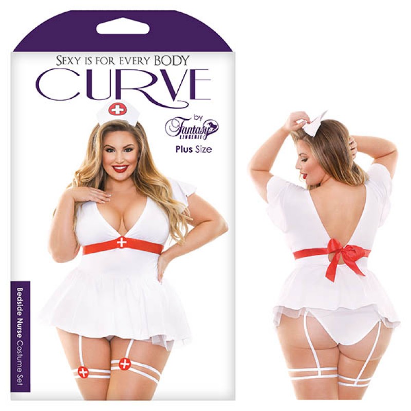 Fantasy Lingerie Curve Bedside Nurse Costume Set 3X/4X
